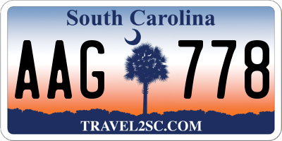 SC license plate AAG778