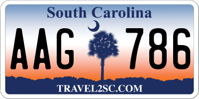 SC license plate AAG786