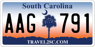 SC license plate AAG791