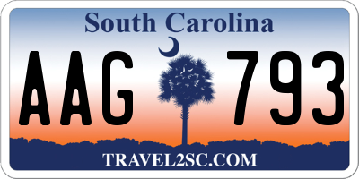 SC license plate AAG793