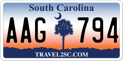 SC license plate AAG794