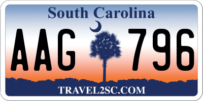 SC license plate AAG796