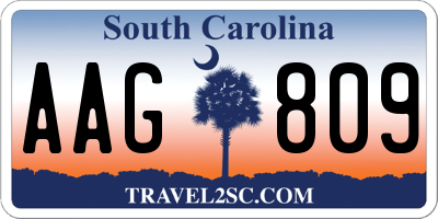 SC license plate AAG809