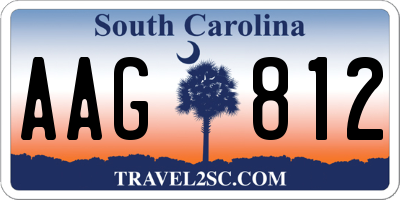 SC license plate AAG812