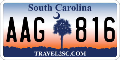 SC license plate AAG816