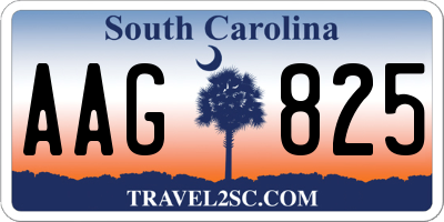 SC license plate AAG825