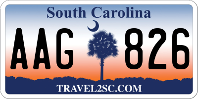 SC license plate AAG826