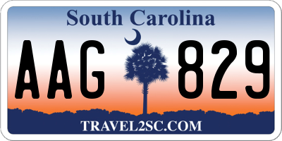 SC license plate AAG829