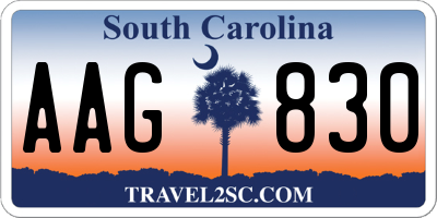 SC license plate AAG830