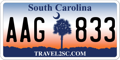 SC license plate AAG833