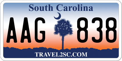 SC license plate AAG838