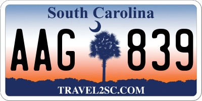 SC license plate AAG839