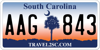 SC license plate AAG843