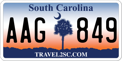 SC license plate AAG849