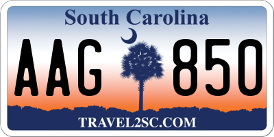 SC license plate AAG850