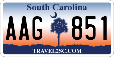 SC license plate AAG851