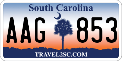 SC license plate AAG853