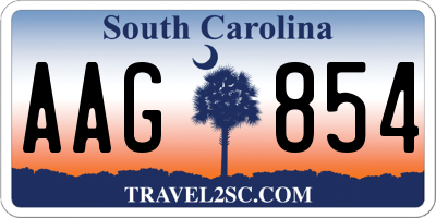 SC license plate AAG854