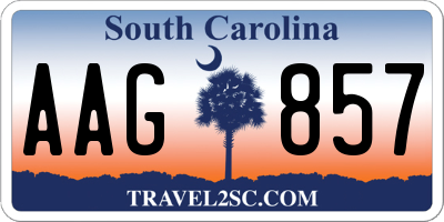 SC license plate AAG857