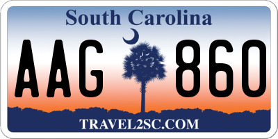 SC license plate AAG860