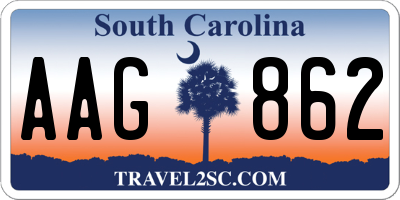 SC license plate AAG862