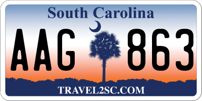 SC license plate AAG863