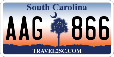 SC license plate AAG866