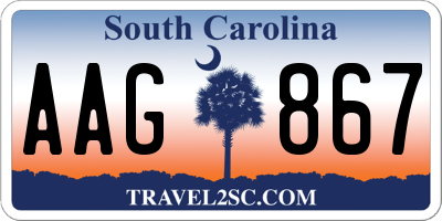 SC license plate AAG867