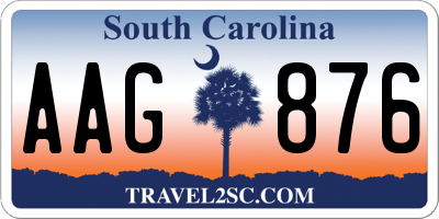 SC license plate AAG876