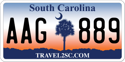 SC license plate AAG889