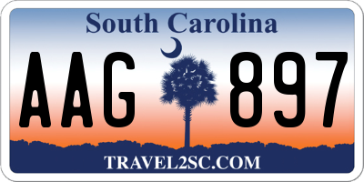 SC license plate AAG897