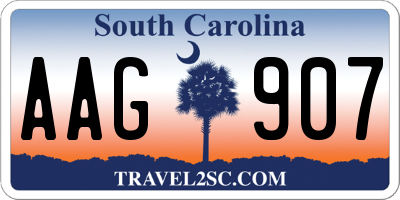 SC license plate AAG907