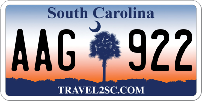 SC license plate AAG922