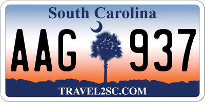 SC license plate AAG937