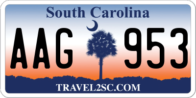 SC license plate AAG953