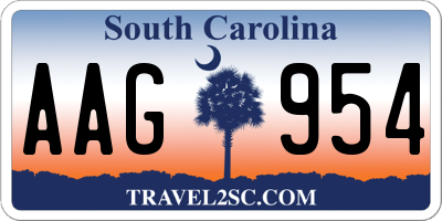 SC license plate AAG954