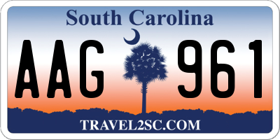 SC license plate AAG961