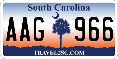 SC license plate AAG966