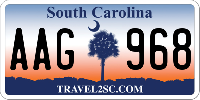 SC license plate AAG968