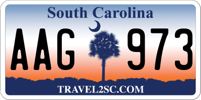 SC license plate AAG973