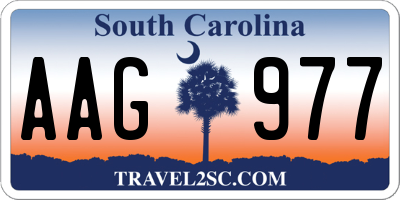 SC license plate AAG977