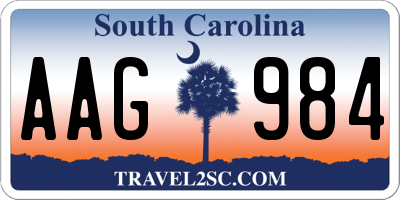 SC license plate AAG984