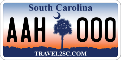 SC license plate AAH000