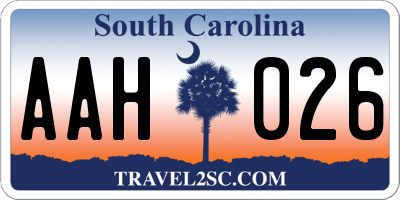 SC license plate AAH026