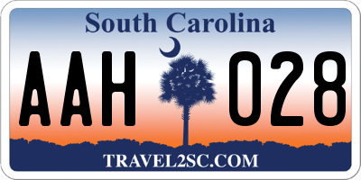 SC license plate AAH028