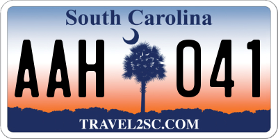 SC license plate AAH041