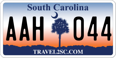 SC license plate AAH044