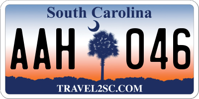 SC license plate AAH046