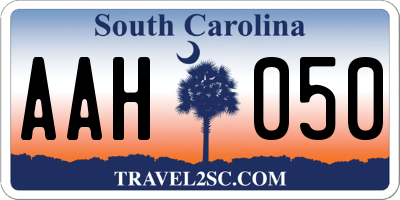 SC license plate AAH050