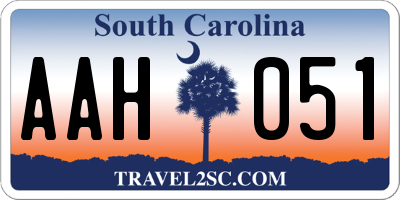 SC license plate AAH051